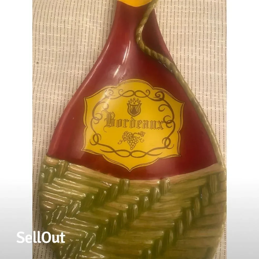 Jim Beam Vintage Bordeaux Wine Bottle Wall Hanging Plaque Multicolor